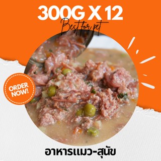 ขนาด 300g Pack 12 กป อาหารแมว อาหารสุนัข กระป๋องเปลือย ราคาถูก จัดส่งฟรี