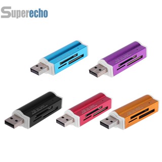 เครื่องอ่านการ์ดหน่วยความจํา AU USB2.0 4 in 1 สําหรับ SD SDHC Mini SD MMC TF Card MS [superecho.th]