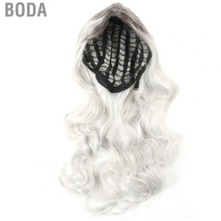 Boda Curly Wavy Synthetic Daily Wigs  Stylish Wig Comfortable To Wear Gradient Gray Colorful Soft for Christmas Cosplay Costume