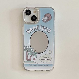 เคสโทรศัพท์มือถือแบบแข็ง ลายต้นมะพร้าว สําหรับ iPhone 11 12 12Pro 12ProMax 13 13Pro 13ProMax 14 14Pro 14ProMax