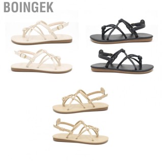 Boingek Summer Shoes  Flat Sandals Fashionable Ankle Strap for Outdoor Vacation