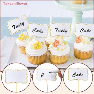 (Takashiflower) ชอล์กบอร์ดเปล่า สําหรับตกแต่งหน้าเค้ก คัพเค้ก ขนมหวาน 10 ชิ้น 24 ชิ้น