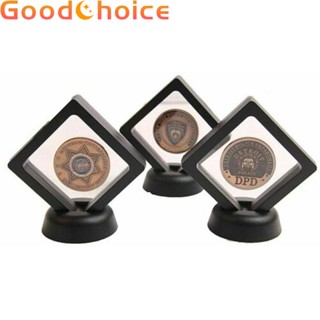 【Good】Display Holder Casino chips Plastic Black Gold/Silver Coins Commemorative【Ready Stock】