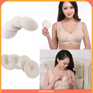 Austinstore แผ่นซับน้ํานม กันล้น ล้างทําความสะอาดได้ สําหรับผู้หญิงตั้งครรภ์ พยาบาล 4 ชิ้น