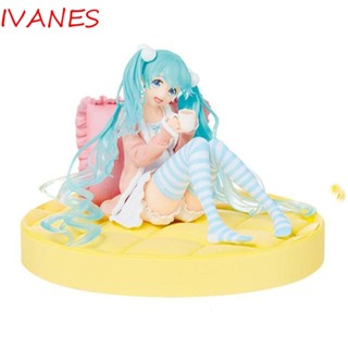 IVANES โมเดลตุ๊กตาฟิกเกอร์ Miku Hatsune Miku Hatsune ขนาด 12 ซม. ของเล่นสะสม สําหรับเด็ก