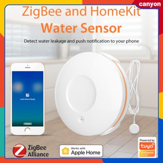 Uya Homekit และ Zigbee Smart Water Leakage Sensor Wireless Flooding Detector Alert Water Level Detection Alert Home Safety Protection System canyon