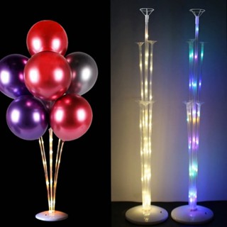 7 ชิ้น / เซต LED เรืองแสง ที่ใส่ลูกโป่ง ฐานลูกโป่ง คอลัมน์ เบบี้ชาวเวอร์ วันเกิด ปาร์ตี้ งานแต่งงาน ตกแต่งลูกโป่ง อุปกรณ์เสริม