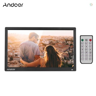 (adspth)Andoer กรอบรูปดิจิทัล 17.3 นิ้ว ความละเอียด 1600*900 16:9 TN หน้าจอ LED รองรับปฏิทิน นาฬิกา ตั้งเวลา MP3 เพลง ภาพยนตร์ พร้อมรีโมต IR