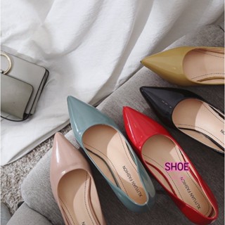 พร้อมส่งในไทย ส้นสูง 2.5 นิ้ว 35-40 รองเท้าส้นสูง สวยเก๋ หนังเงา สวยหรู ส้นสูง 6.5 ซม. 601