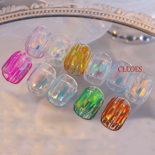 CLEOES สติกเกอร์ฟิล์มฟอยล์ สีสันสดใส สําหรับตกแต่งเล็บ