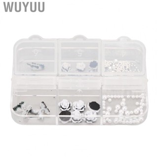 Wuyuu Nail Charms Set  Decorative Glittering Black White Ornament Charming Portable Manicure Butterfly Shape for Beauty Salon