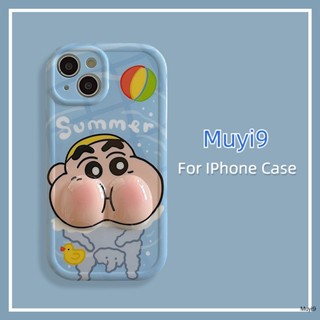 เคสโทรศัพท์มือถือ แบบนิ่ม ลายการ์ตูนชินจัง 3D กันกระแทก สําหรับ IPhone14ProMax 13ProMax I12 Pro MAX i11 14 13Pro