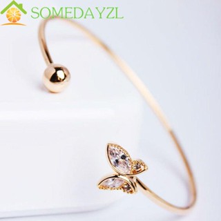 SOMEDAYZL กําไลข้อมือ ผีเสื้อ สัตว์ หรูหรา อินเทรนด์ คริสตัล พลอยเทียม แฟชั่นผู้หญิง เลดี้ ข้อมือ กําไลข้อ