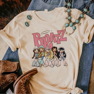 Bratz เสื้อยืด พิมพ์ลายอนิเมะ Y2K สําหรับผู้หญิง