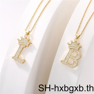 Initialnecklace สร้อยคอโซ่ทอง จี้ตัวอักษรภาษาอังกฤษ คริสตัล ของขวัญวันเกิด วันวาเลนไทน์