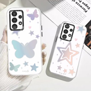 เคสมือถือ แบบแข็ง ลายผีเสื้อ ไล่โทนสี สําหรับ Samsung A14 A24 A04 A04S A13 A03 A03S A12 A02S A11 A04E A10S A20 A30 A20S A21S A50S A51 A50 A30S M11 M12 M13 5G M01S M10S M04