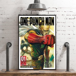 โปสเตอร์ผ้าใบ พิมพ์ลายการ์ตูนอนิเมะ One Punch Man Vol Cover Japane Fan 0416