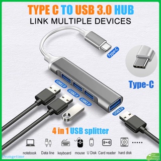 【จัดส่งรวดเร็ว】ฮับอะแดปเตอร์แปลง Usb Type C 4 in 1 4 พอร์ต USB 3.0 OTG สําหรับ PC