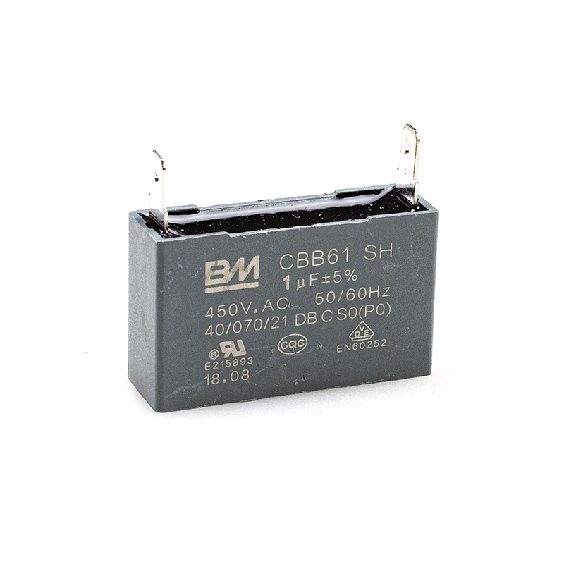 BM 1uF 450V AC 2-Terminal 2Pin CBB61 สําหรับมอเตอร์พัดลม Mini Split Capacitor