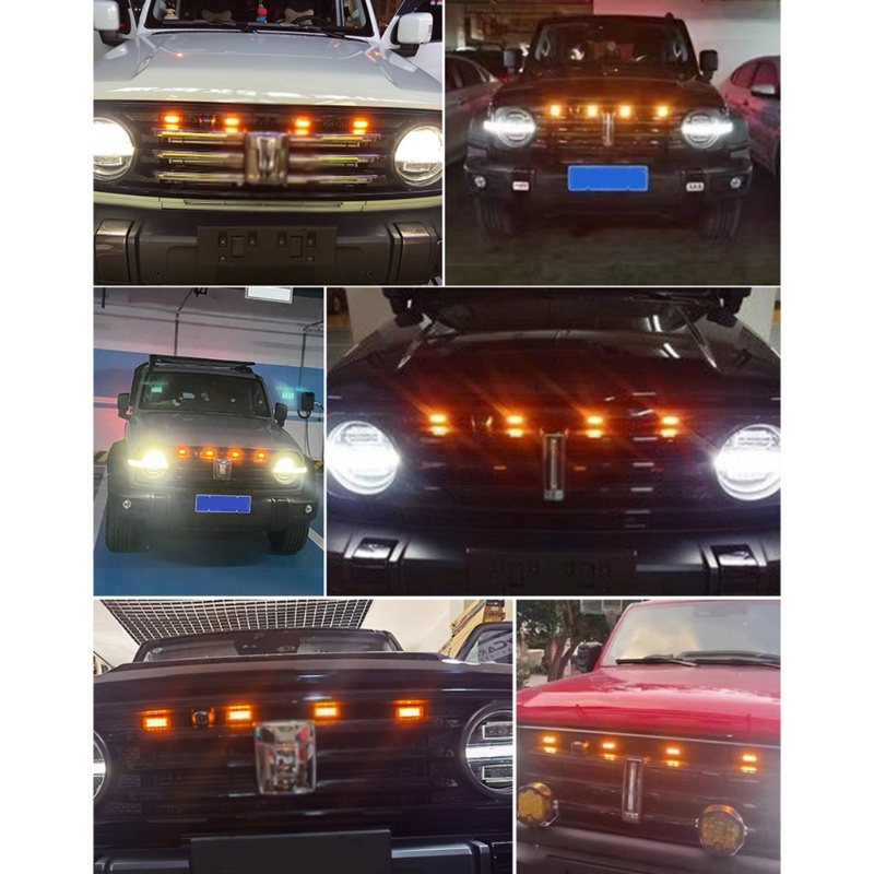 SPT *  LED ฉุกเฉิน StrobesTraffic สีเหลืองกระพริบ Light Bar กันชนหน้า Grille คําเตือน Caunchion Ligh