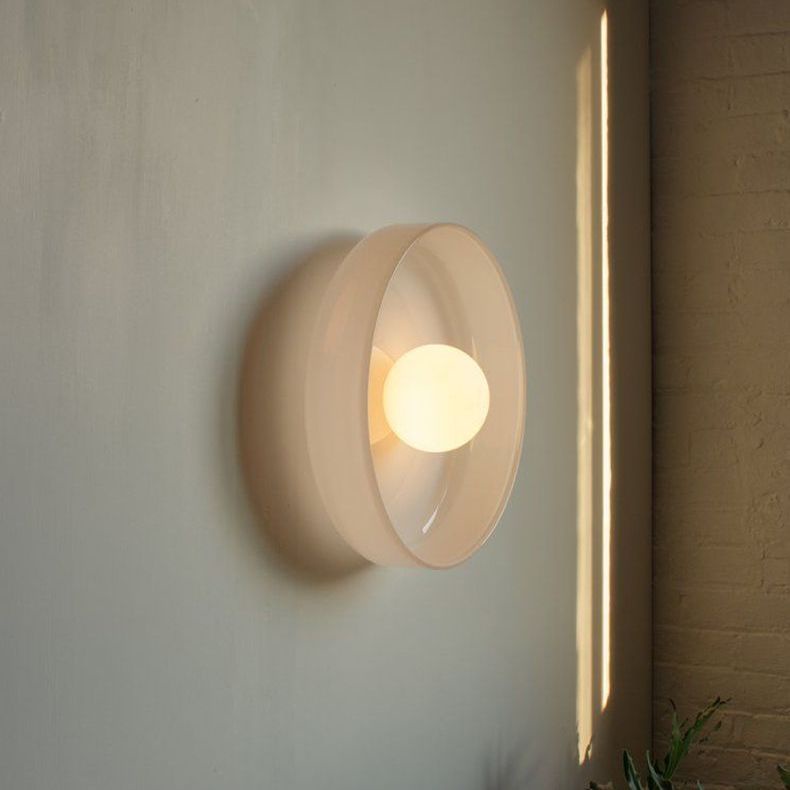 โคมไฟติดผนังห้องนอน ข้างเตียง กระจกสี สไตล์เงียบสงบ สําหรับห้องนั่งเล่น