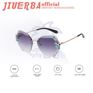 JIUERBA แฟชั่น UV400 ป้องกันรังสียูวี ผู้หญิง ไม่มีขอบ แว่นตากันแดด สไตล์คลาสสิก กลางแจ้ง กันแดด แว่นตากันแดด สําหรับผู้ชาย และผู้หญิง