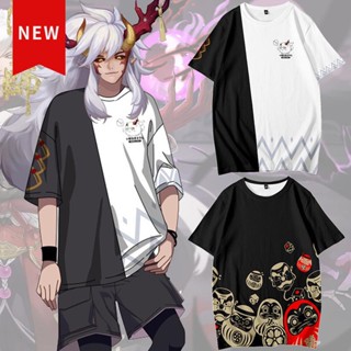 เสื้อยืดแขนสั้น พิมพ์ลายการ์ตูนอนิเมะ Onmyoji Merchandise Hundred Ghosts Night Walk สองมิติ สําหรับเด็กผู้ชาย