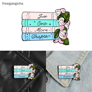 [FREG] Flowers Books Enamel Pin Reading Brooches Backpack Clothes Lapel Pin Fun Bookworm Badge Jewelry Gift for Kids Friends FDH