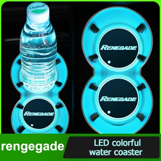 Car water coaster Car Cover Groove Mat Water Cup Pad Colorful Led Light for jeep rengegade