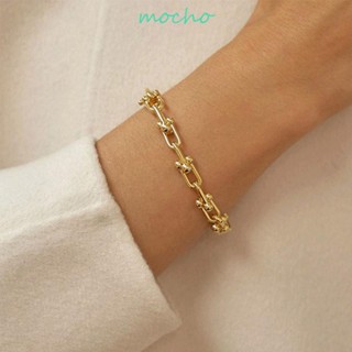 MOCHO สร้อยข้อมือโซ่หนา สไตล์ฮิปฮอป พังก์ วินเทจ ของขวัญวันเกิด สําหรับผู้หญิง