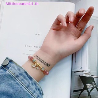 Alittlesearch11 สร้อยข้อมือโซ่โลหะ ประดับลูกปัด รูปดาว ดวงจันทร์ สีชมพู สวยหรู สําหรับผู้หญิง แฟนสาว ของขวัญ