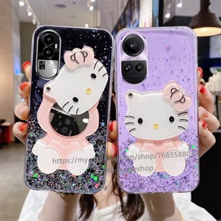 เคสโทรศัพท์มือถือ แบบใส ลาย Hello Kitty แต่งกลิตเตอร์ดาว อเนกประสงค์ สําหรับ OPPO Reno10 Pro+ Plus 5G Reno 10 Reno10Pro+ OPPO A78 NFC 4G 2023