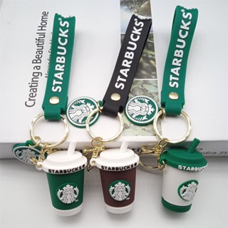 พวงกุญแจ จี้สตาร์บัคส์น่ารัก สีเขียว สําหรับห้อยกระเป๋า