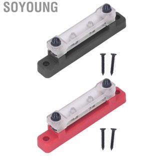 Soyoung Ground Power Distribution Block  Relocate Wire Easy Installation Good Conductivity 4 Terminal Junction for Car