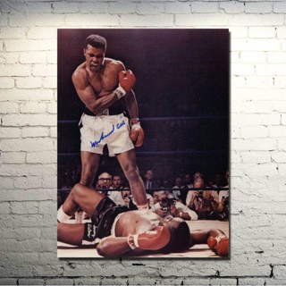 Muhammad Ali-haj โปสเตอร์ผ้าใบ พิมพ์ลายนักมวย Champion สําหรับตกแต่งผนังบ้าน ห้องนอน 0711