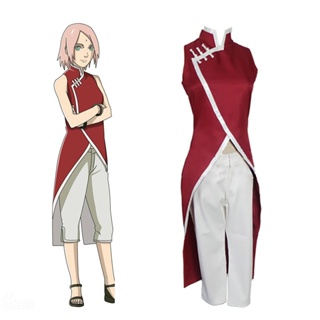 ใหม่ ชุดคอสเพลย์ การ์ตูนนารูโตะ Bo Ren Chuan Haruno Sakura Cheongsam เหมาะกับเทศกาลฮาโลวีน สําหรับผู้หญิง