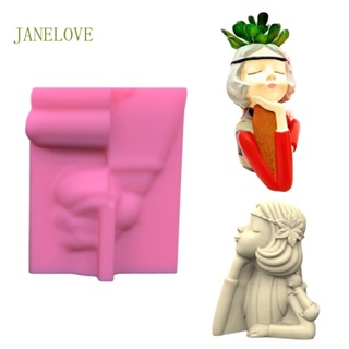 Jlove แม่พิมพ์ซิลิโคนเรซิ่น รูปกระถางดอกไม้ สําหรับทําเทียน คอนกรีต Diy