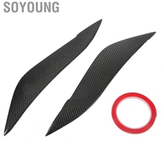 Soyoung Head Light Eyelid  Carbon Fiber Easy Installation Glossy Black Headlight Eyebrow for Replacement