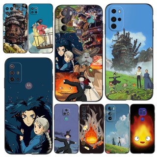 เคสโทรศัพท์มือถือซิลิโคน Tpu ลายปราสาท Howls Moving สีดํา สําหรับ Motorola Moto G9 Play Plus