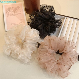 September Organza ยางรัดผม ยืดหยุ่น เรียบง่าย ยางรัดผม หวานแหวว ยางรัดผม ผ้าโพกศีรษะ สําหรับเด็กผู้หญิง