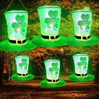 Zzz Saint Patricks หมวกแชมร็อคไอริช มีไฟ Led อุปกรณ์เสริม สําหรับงานปาร์ตี้ เทศกาล บ้าน