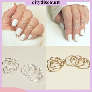 &lt;citydiscount&gt; ชุดแหวนนิ้วมือ โลหะผสม แฟชั่น สําหรับผู้หญิง 5 ชิ้น ต่อชุด