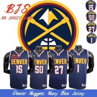 【BJS �� นักเก็ต Denver เลขที่. เสื้อกีฬาบาสเก็ตบอล 15Jokic สีน้ําเงินกรมท่า