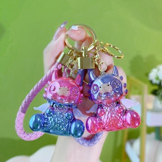 Dm อะคริลิค UV ชุบโลหะไล่ระดับสีที่มีสีสัน Mythical Beast ไดโนเสาร์พวงกุญแจการ์ตูน Little Flying Dragon จี้เครื่องประดับขายส่ง