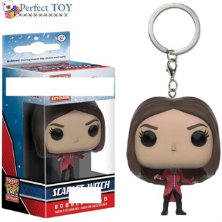 พวงกุญแจ จี้ตุ๊กตาฟิกเกอร์ Marvel Funko Pop Scarlet Witch สําหรับเด็ก