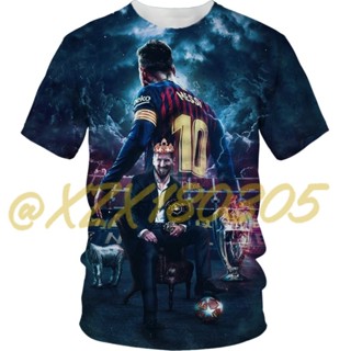 (ทั้งหมดในสต็อก Xzx180305) เสื้อยืดคอกลม แขนสั้น พิมพ์ลาย Lionel Messi 3D แฟชั่นฤดูร้อน สําหรับผู้ชาย และผู้หญิง 14