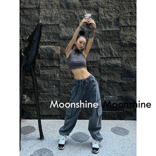 Moon  กางเกงขายาว คาร์โก้ กางเกง เชือกอเมริกันคลาสิค Cargo pants 2023 NEW 071929 สบาย Stylish ทันสมัย Korean Style TN220179 36Z230909