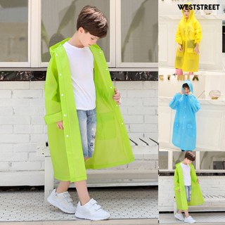 Weststreet ชุดกันฝน มีฮู้ด กันรั่ว สีพื้น สําหรับเด็ก