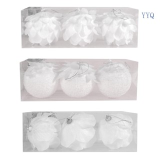 Yys ชุดเครื่องประดับแขวนตกแต่งต้นคริสต์มาส สีขาว 3 ชิ้น