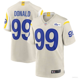 ใหม่ NFL Los Angeles Rams Bone Game Jersey Aaron Donald เสื้อยืดลําลอง แขนสั้น คอกลม พลัสไซซ์ สําหรับผู้ชาย เหมาะกับการเล่นกีฬา